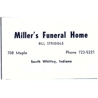 Miller's Funeral Home - Bill Striggle South Whitney Indiana 1964 Ad AG1-S18