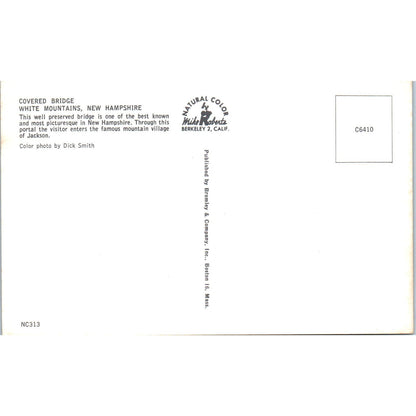 Covered Bridge White Mountains NH Vintage Covered Bridge Postcard PD1