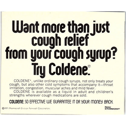 Coldene Cough Relief Pennwalt Corp 1972 Ad AF3-16