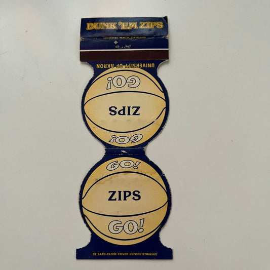 University of Akron Zips Basketball 1979-80 Schedule Matchbook Cover MM6-6