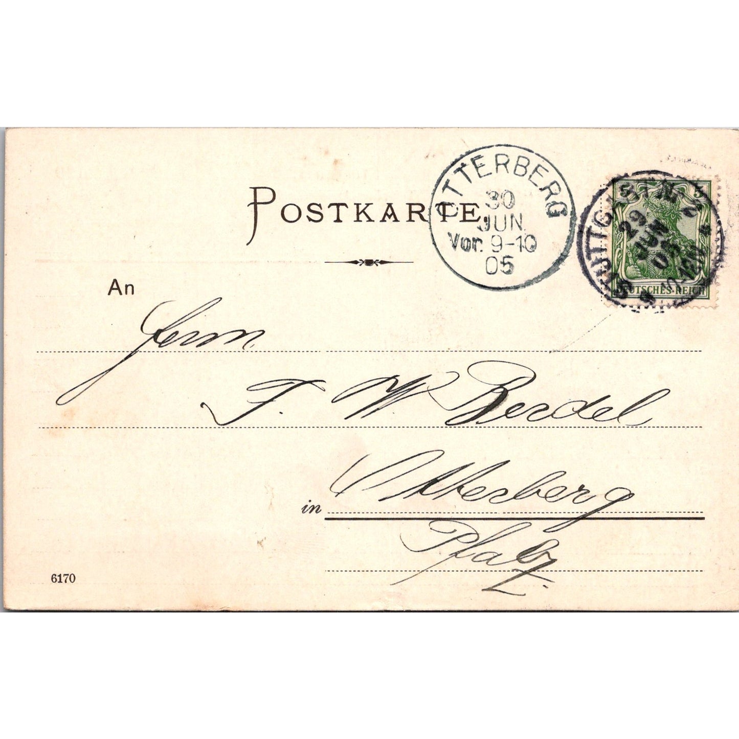 Simon Berg Tuch & Buxkin Stuttgart Otterburg 1905 German Reich Postcard P5-11