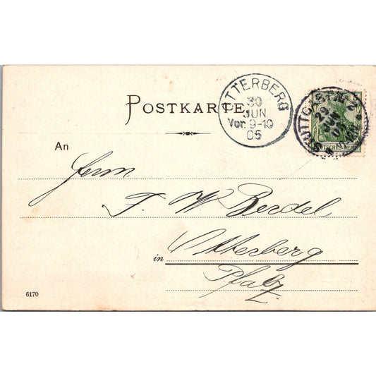 Simon Berg Tuch & Buxkin Stuttgart Otterburg 1905 German Reich Postcard P5-11