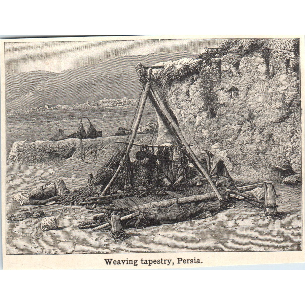 Weaving Tapestry in Persia 1901 Engraving AF2-P3