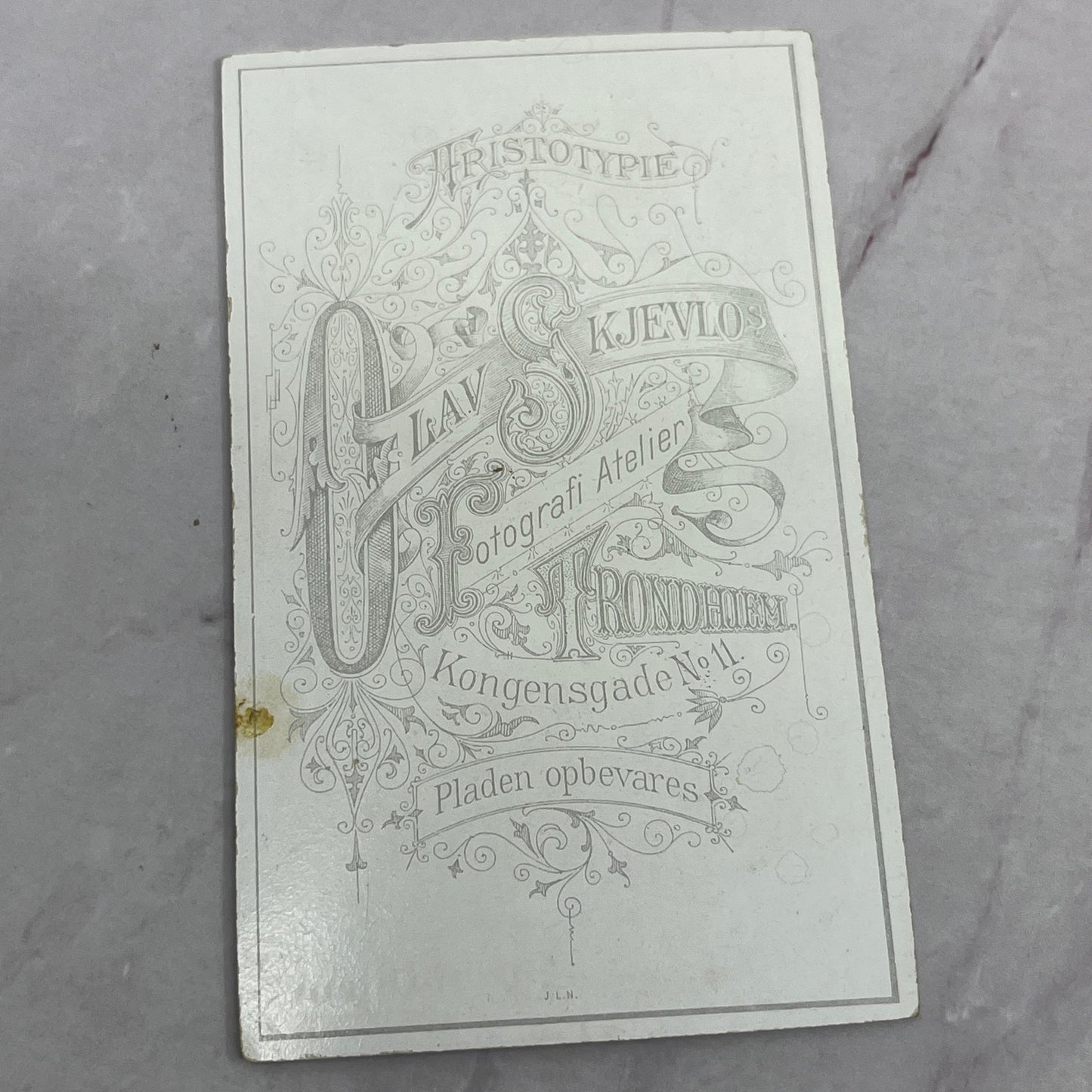 Olav Skjevlo Trondheim Danish Portrait Antique Original CDV Card TC5-CDV1