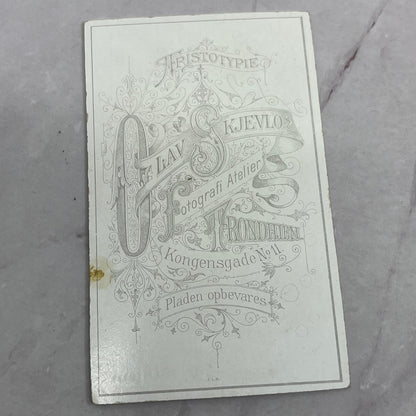 Olav Skjevlo Trondheim Danish Portrait Antique Original CDV Card TC5-CDV1