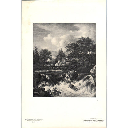 Landscape With Waterfall - Ruisdael c1905 Art Print D16