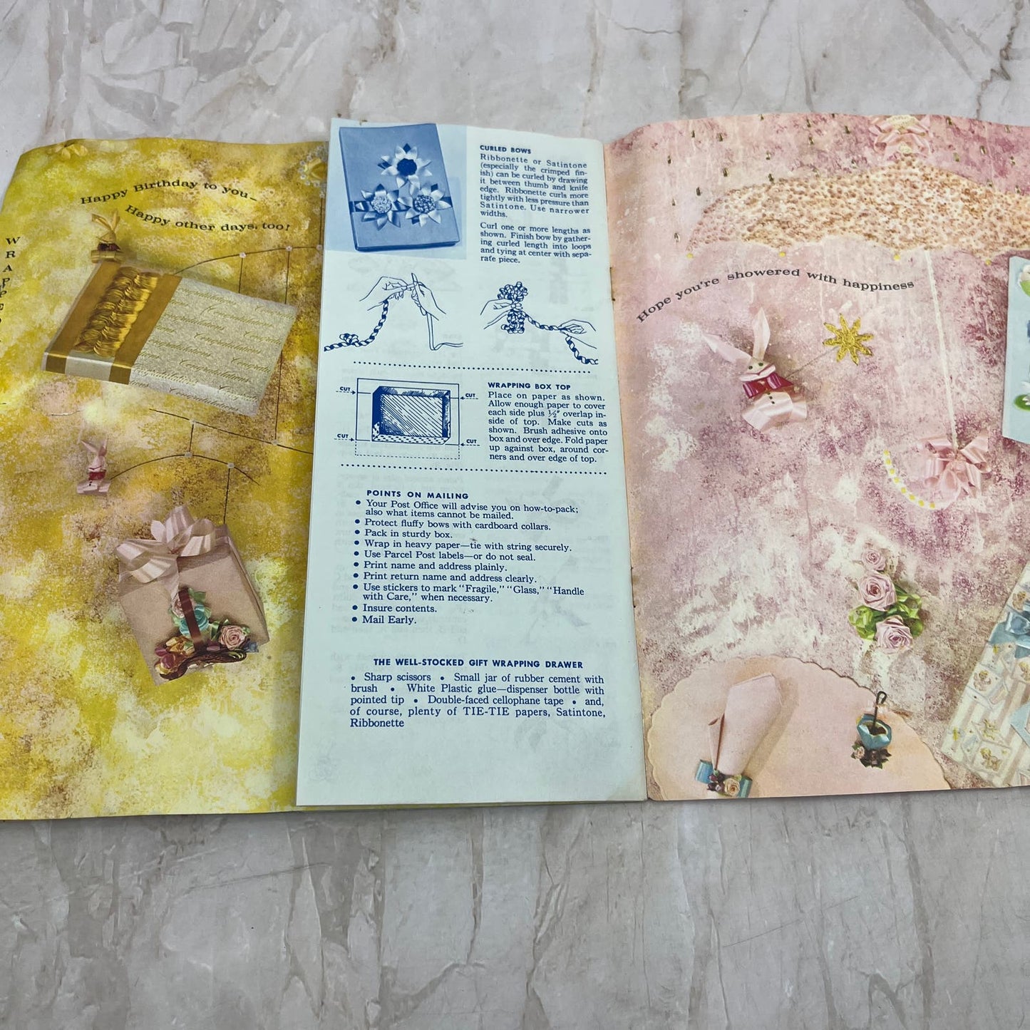 1962 Tie-Tie Gift Wrapping Magic Guide Chicago Printed String Co D9