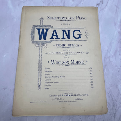 Selections from Wang Comic Opera Woolson Morse Goodwin 1891 Sheet Music V15