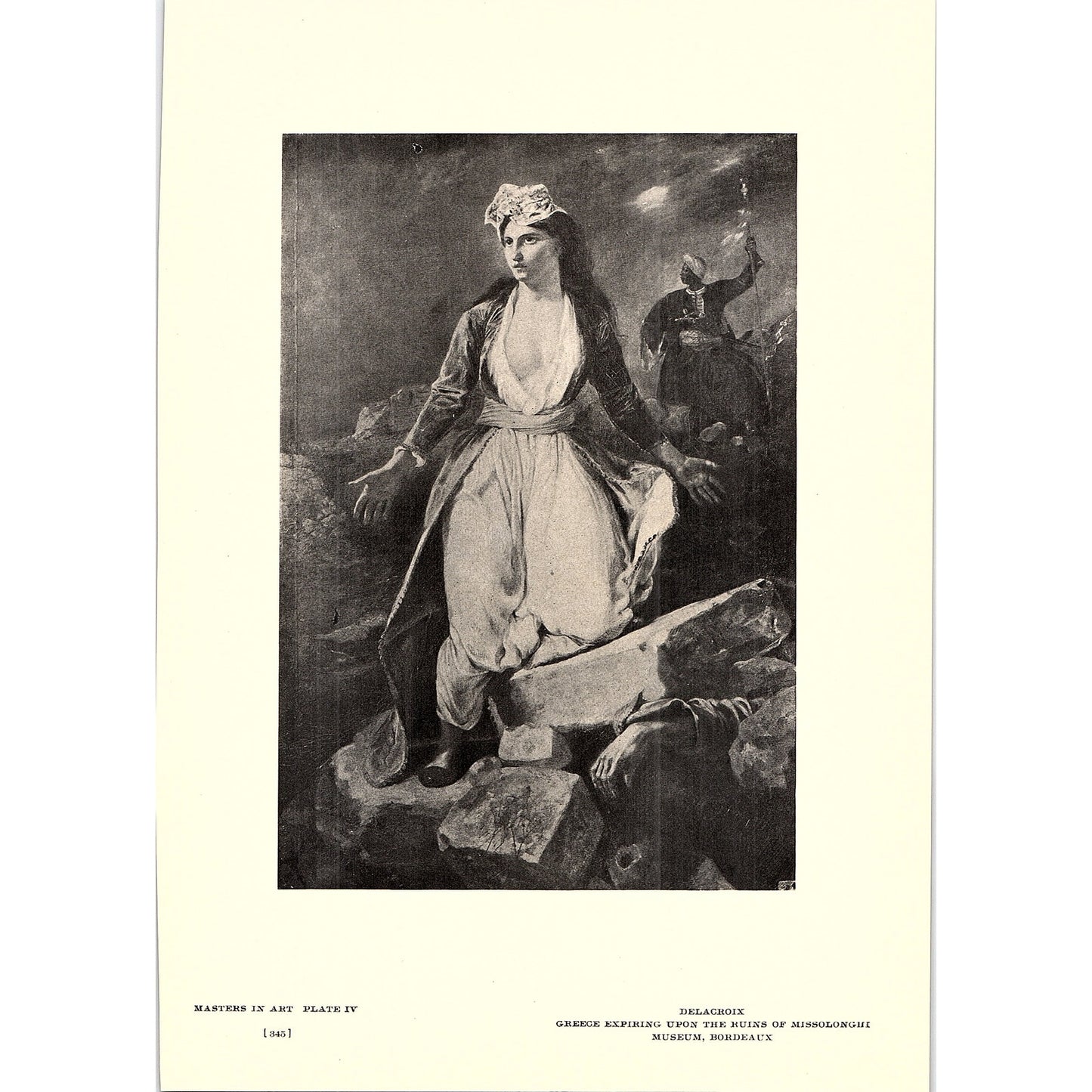 Greece Expiring Upon the Ruins of Missolonghi - Delacroix - 1907 Art Print AF4-5