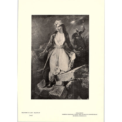 Greece Expiring Upon the Ruins of Missolonghi - Delacroix - 1907 Art Print AF4-5