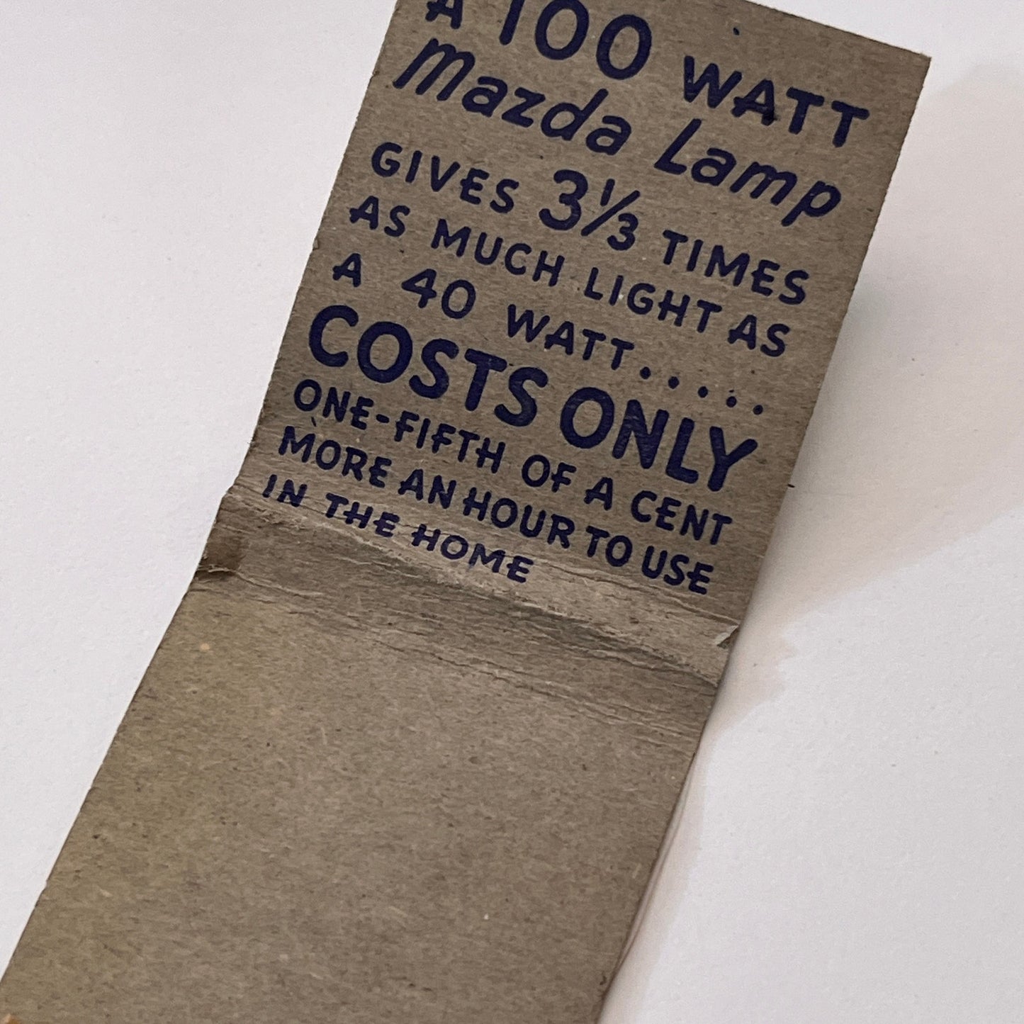 WWII Mazda Lamps Buy War Bonds Vintage Matchbook Cover TB6-MB1-7
