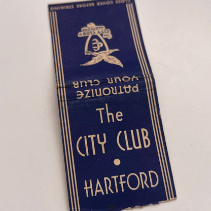 The City Club Hartford CT Vintage Matchbook Cover TB8-MB-4