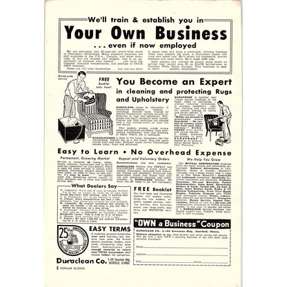 Duraclean Co - Your Own Cleaning Business - Deerfield IL 1955 Ad AG1-6