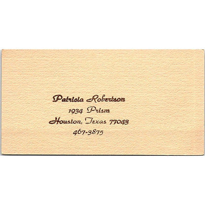 Macrame by Robers Originals Patricia Robertson Houston TX Business Card TH2-B1