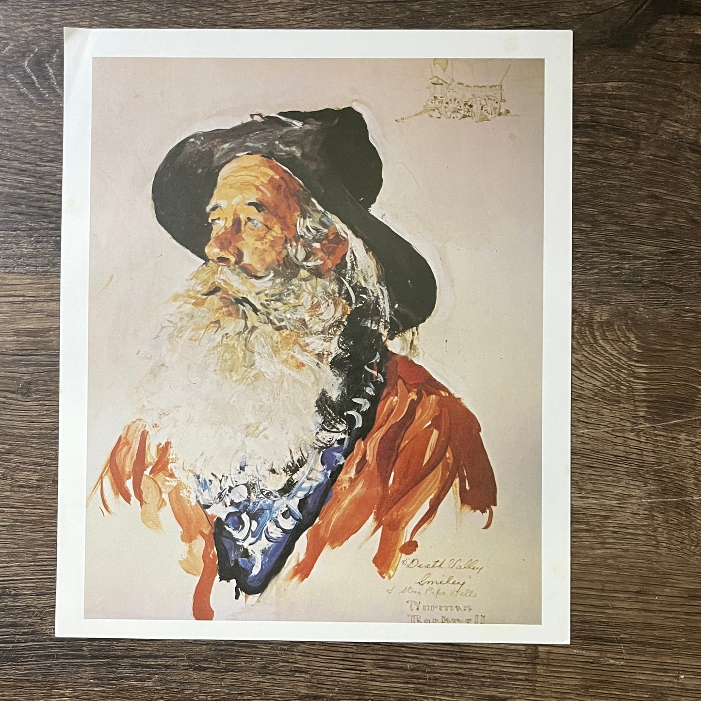 Death Valley Smiley of Stovepipe Wells Norman Rockwell Vintage Art Print 9x11 V5