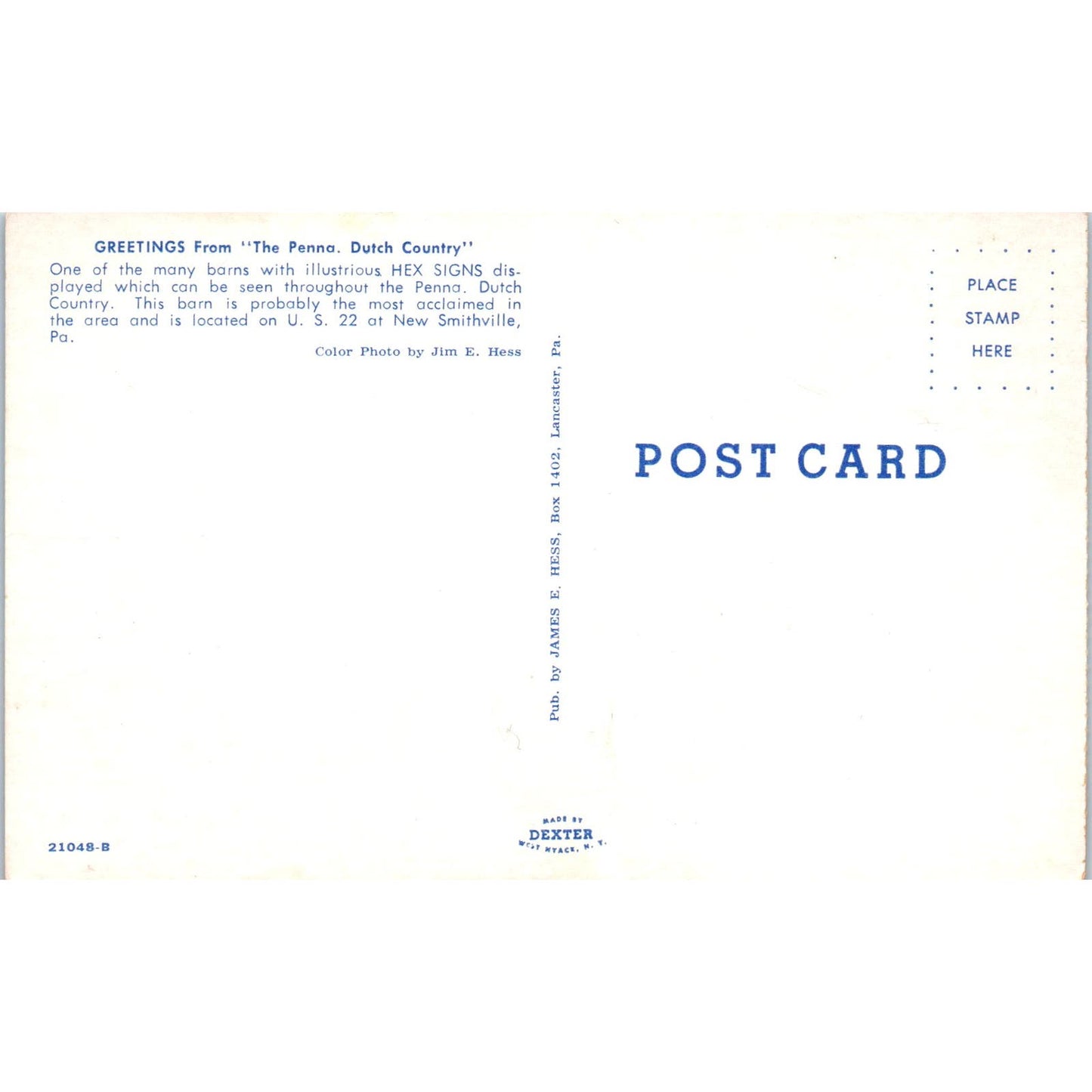 Amish Red Barn With Hex Signs Pennsylvania Dutch Country Postcard PD7