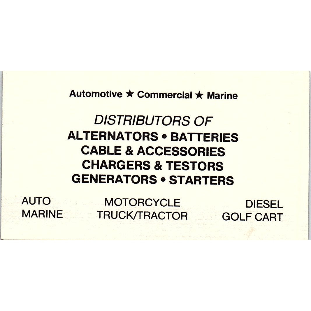 Jack Crawford S.K. Battery Motorcraft Houston Vintage Business Card SD9-B13