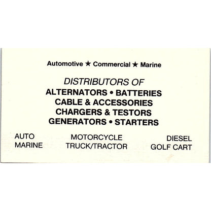 Jack Crawford S.K. Battery Motorcraft Houston Vintage Business Card SD9-B13