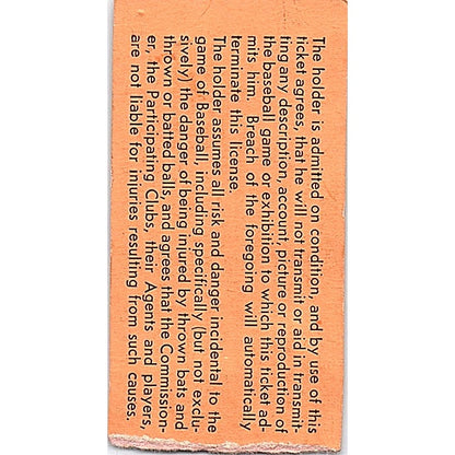 1959 Detroit Baseball Co Rain Check Stub AF9-S4