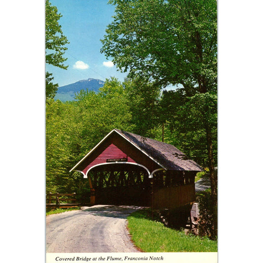 Covered Bridge at the Flume Franconia Notch NH Covered Bridge Postcard PC4