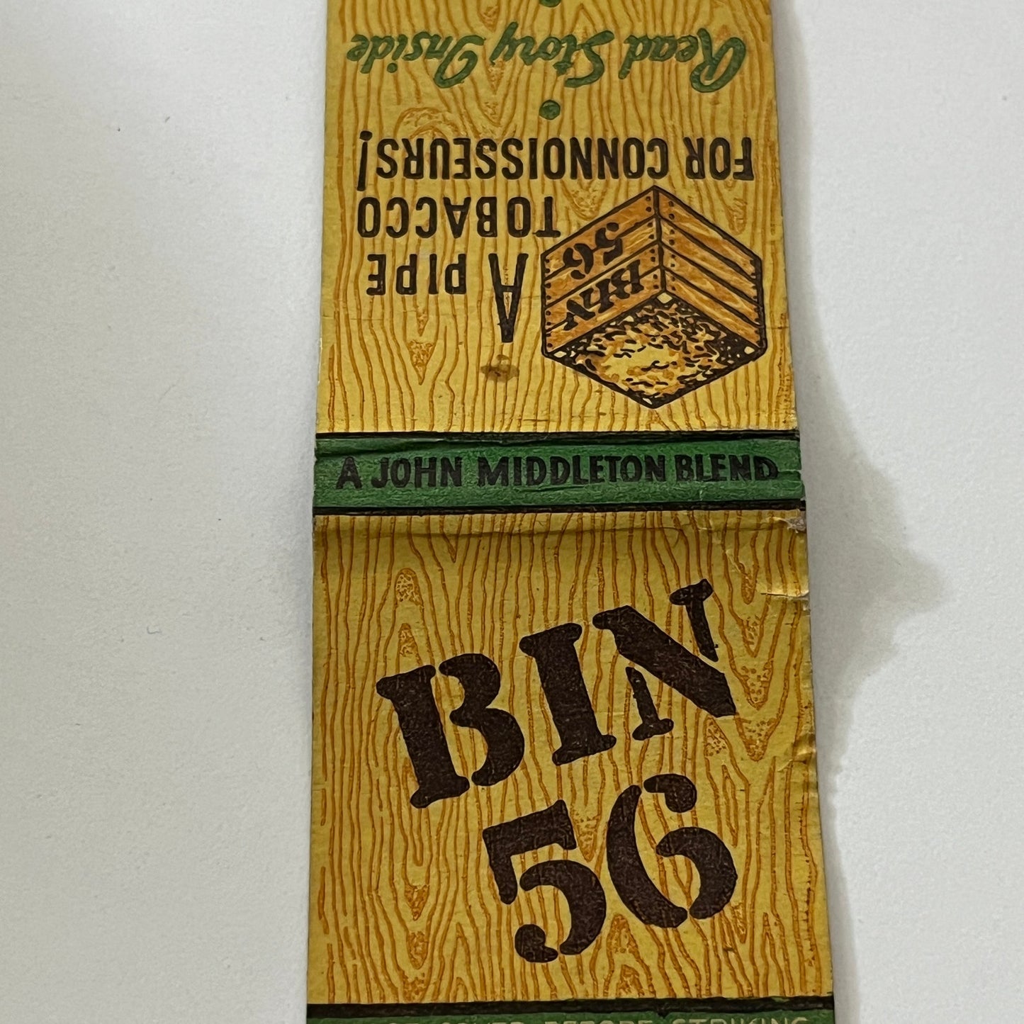 Bin 56 Pipe Tobacco John Middleton Vintage Matchbook Cover TB6-MB1-13