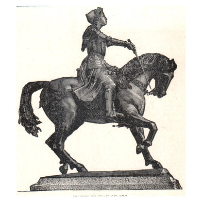 Statue of Joan of Arc 1911 Engraving Print AF5-M2