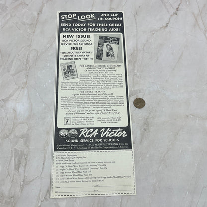 1937 RCA Victor Sound Service For Schools 4.5x12 Magazine Advertisement FL6-6