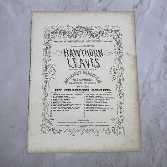 1855 Hawthorn Leaves Listen to the Mockingbird Charles Grobe Sheet Music V16