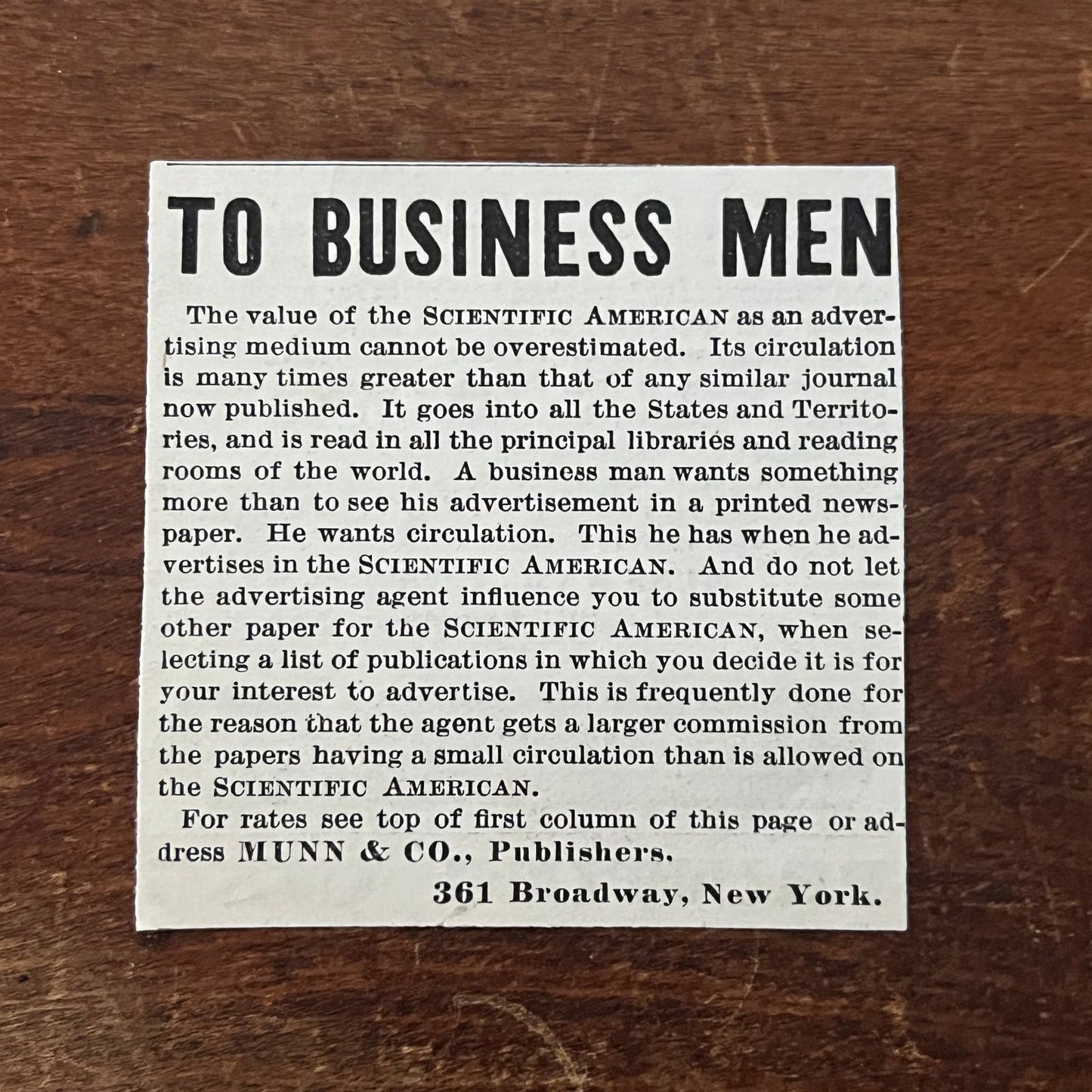 Scientific American Ads for Business Men Original Advertisement AD8-P29