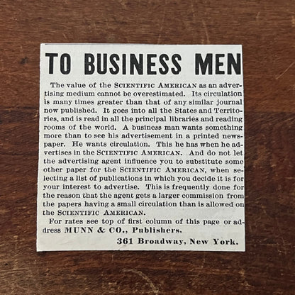 Scientific American Ads for Business Men Original Advertisement AD8-P29