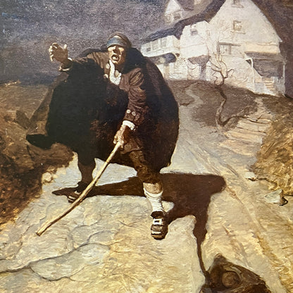 Long John Silver from Treasure Island, by N.C. Wyeth Vintage Art Print 9x11 V5