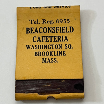 Beaconsfield Cafeteria Washington Sq Brookline MA Matchbook Cover TB8-MB2-10