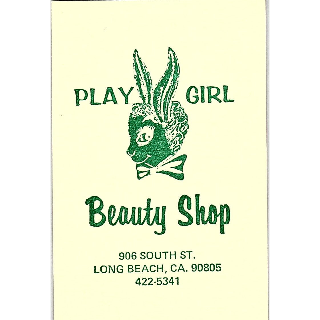 Play Girl Beauty Shop Long Beach CA Vintage Business Card TH2-B2