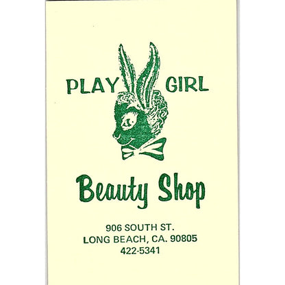 Play Girl Beauty Shop Long Beach CA Vintage Business Card TH2-B2