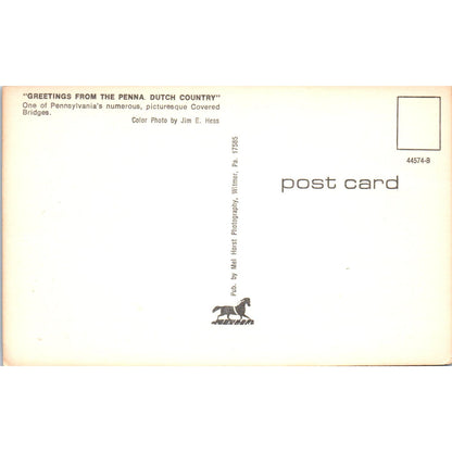 Long Red Covered Bridge In Pennsylvania Dutch Country Postcard PD8