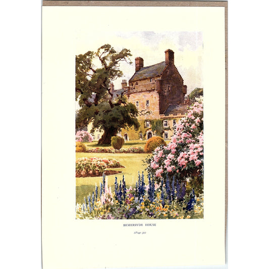 Bemersyde House, Scott Country Scotland Ernest Haslehust Vtg Art Print 6x8 V12