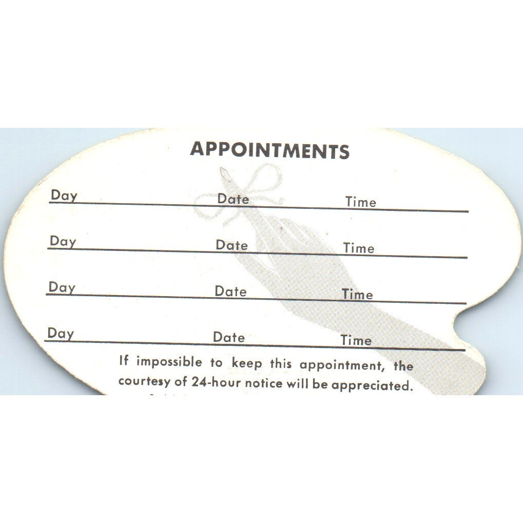 Vivian's Beauty Salon Long Beach CA Appointment Vintage Business Card SD8-B10
