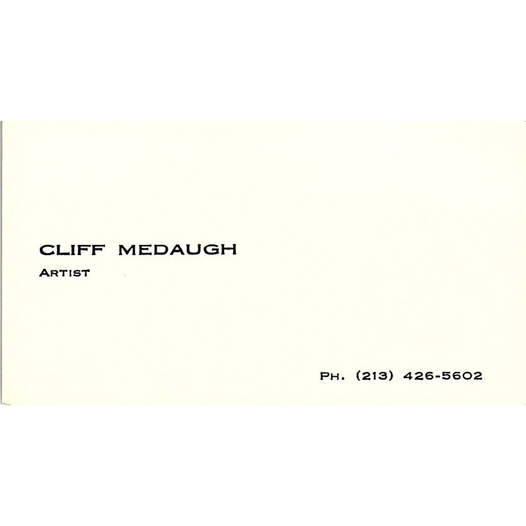 Cliff Medaugh Artist Los Angeles CA Vintage Business Card SE3-B11