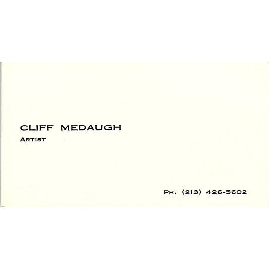 Cliff Medaugh Artist Los Angeles CA Vintage Business Card SE3-B11