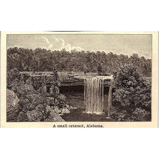 A Small Cataract in Alabama 3x4" 1901 Engraving AF6-M10