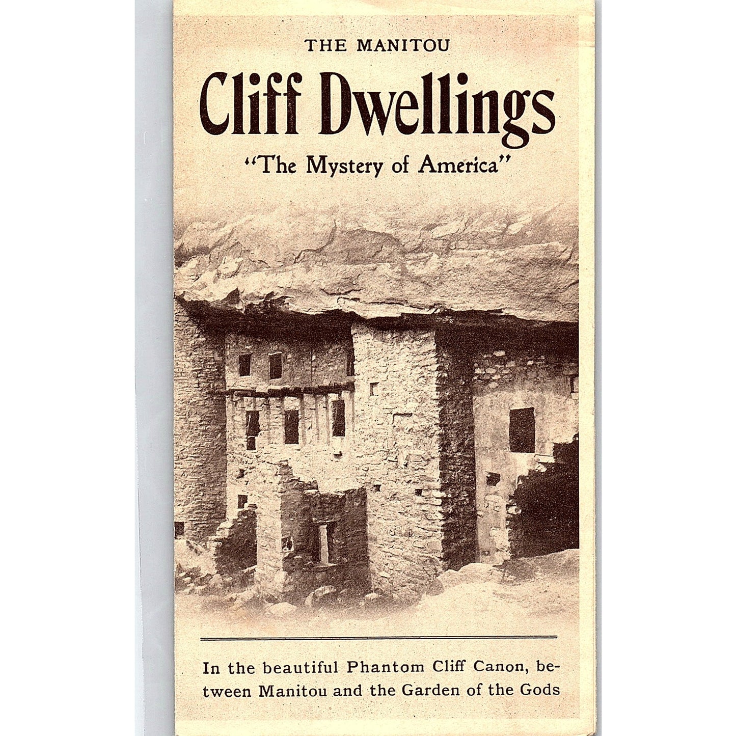 Vintage Manitou Cliff Dwellings Pikes Peak Region CO Travel Brochure TH2-TB2