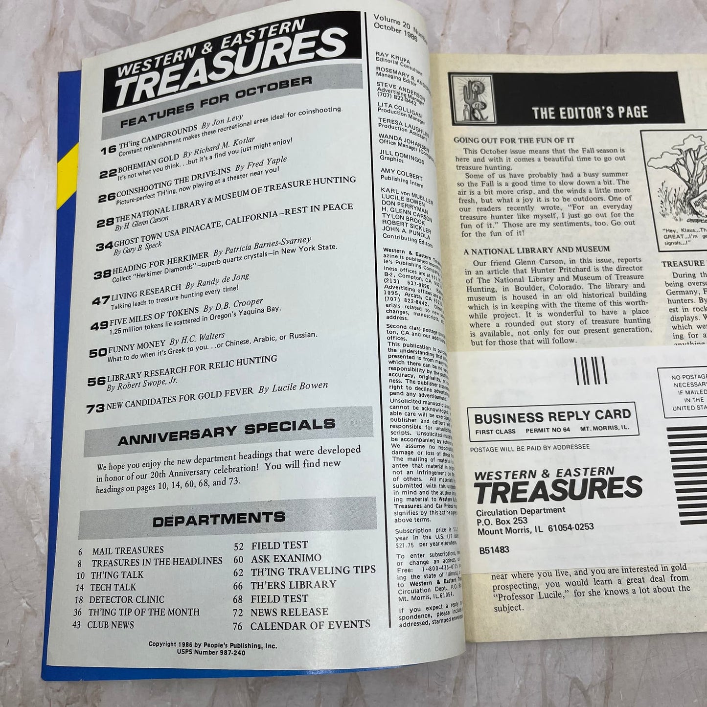 1986 Oct - Western & Eastern Treasures Magazine - Treasure Hunting Gold M12