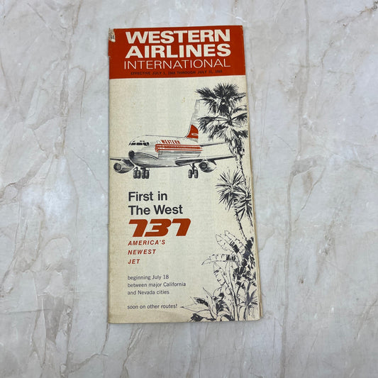 1968 July - Western Airlines International Time Tables 737 Jet TI9-P2