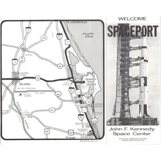 1970 John F. Kennedy Space Center Spaceport Map & Travel Brochure AF7-E2