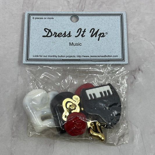 Novelty Music Buttons Jesse James Co Dress It Up Music #340 NIP SB7