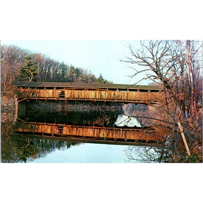 Perrines Bridge Wallkill River Rifton NY Vintage Covered Bridge Postcard PD1