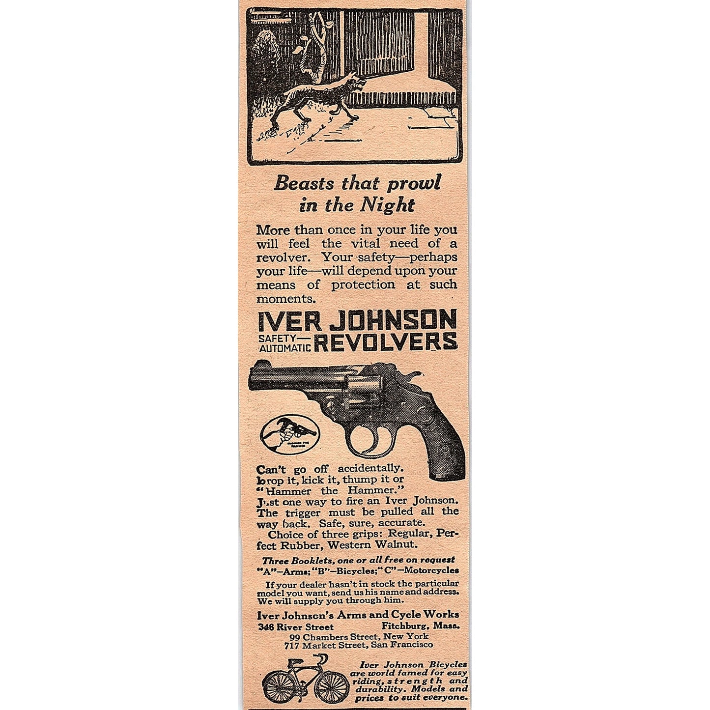 Revolvers and Bicycles Iver Johnson Arms and Cycle Works Fitchburg 1920 Ad AG2-6