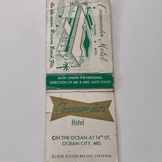 Commander Hotel Ocean City MD Vintage Matchbook Cover TB8-MB-13
