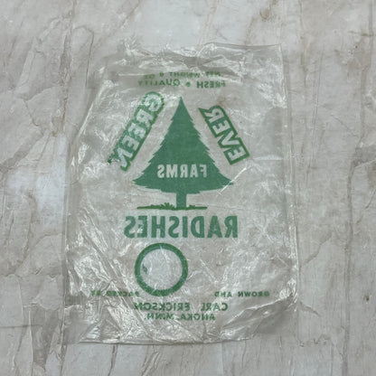 Vintage Evergreen Farms Radishes Bag Carl Erickson Anoka Minnesota AE3