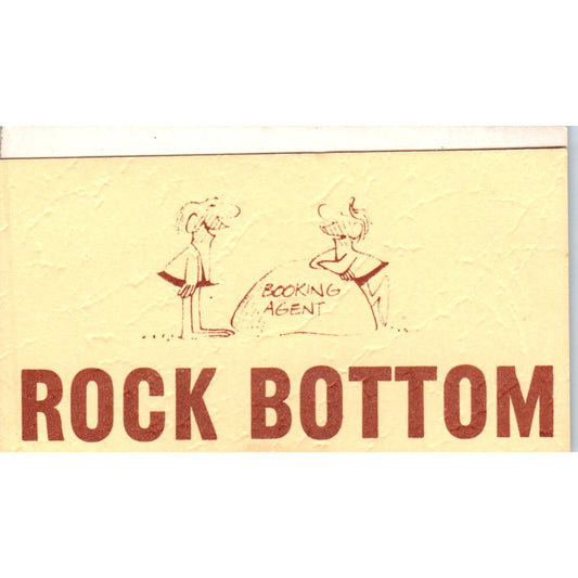Rock Bottom Booking Agent Vintage Business Card SD8-B12